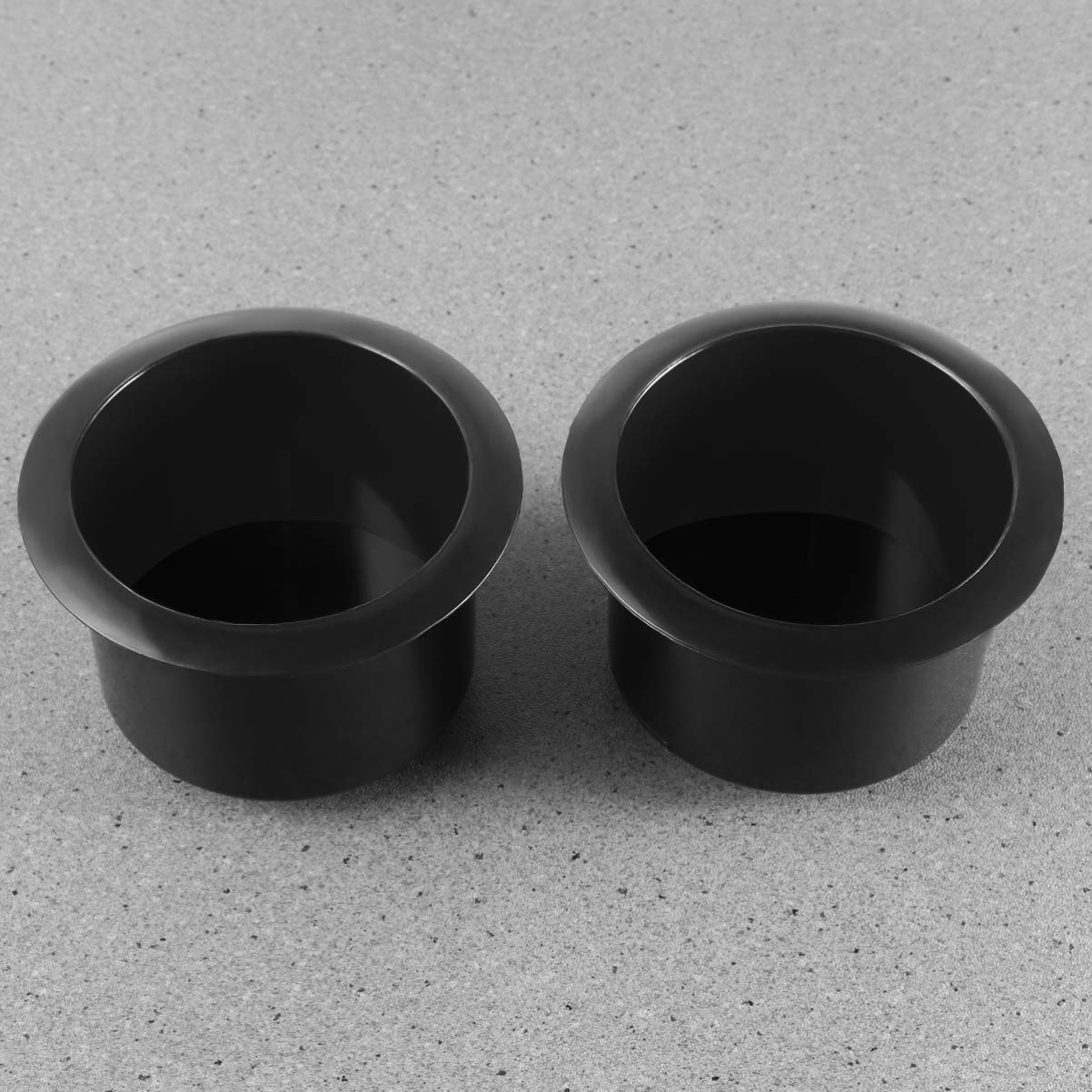 2PCS Black Recessed Plastic Cup Holder Inserts - Replacement Drink Can Holders for Car, Boat, Sofa & Recliner Chairs | Durable Beverage Container Organizer for Road Trips, Boating & Home Entertainment