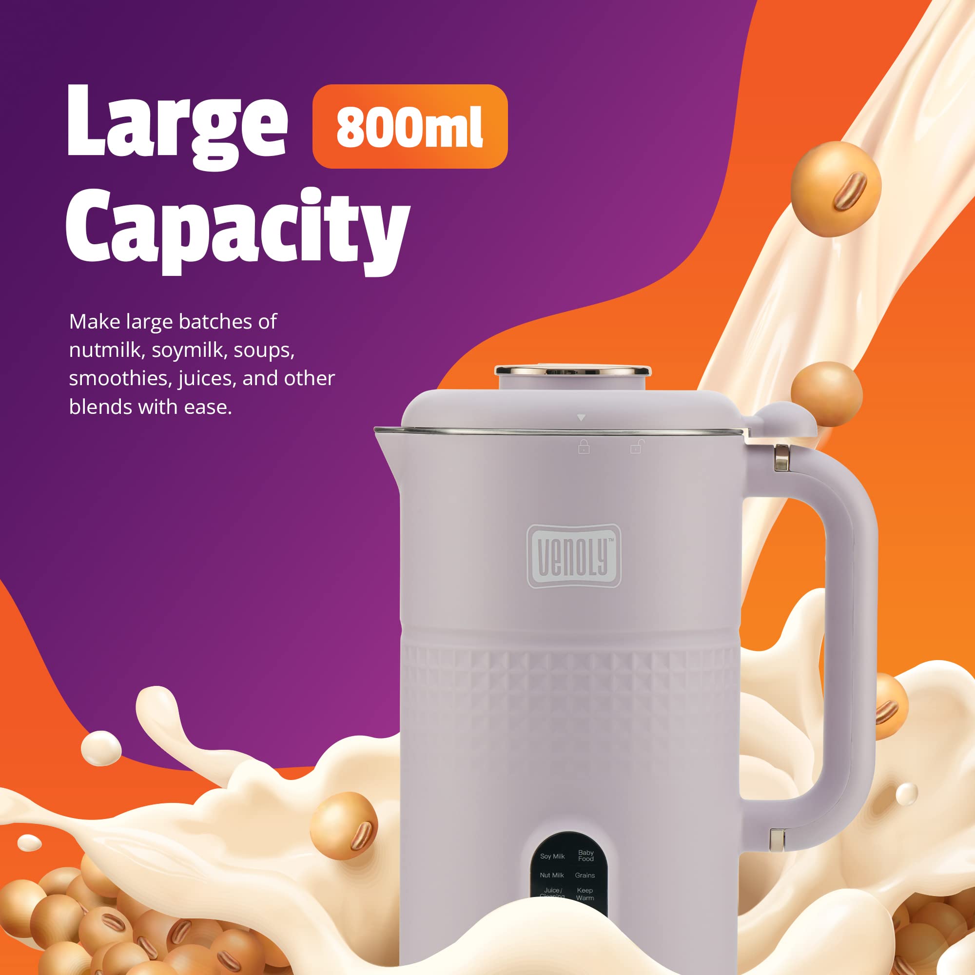 Nut Milk Maker Machine - Stainless Steel Blades for Homemade Almond, Soy & Cashew Milk | Dairy-Free, Vegan & Plant-Based Beverage Maker (5.5 Cups Capacity, White) - Perfect for Keto, Paleo & Healthy Lifestyles