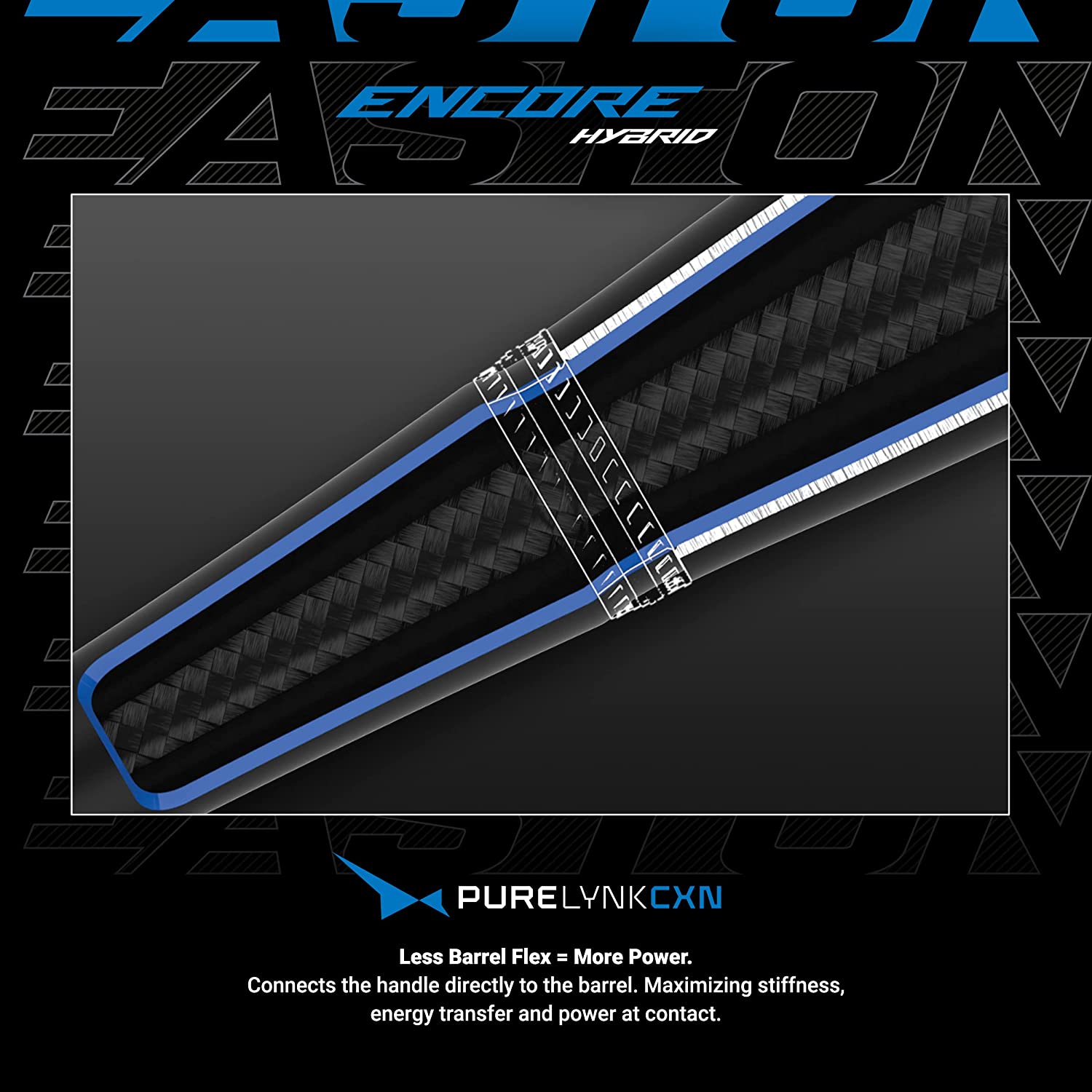 Easton 2023 Encore Hybrid USSSA Baseball Bat - 2-Piece Hybrid Design in Black/Blue | Perfect for Youth & Adult League Games, Training & Practice