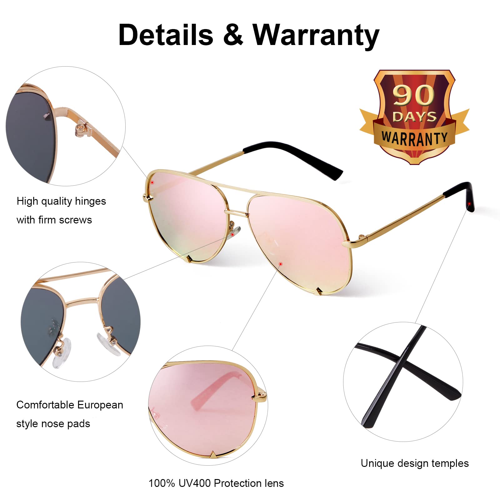 Trendy Retro SORVINO Oversized Aviator Sunglasses for Women & Men - UV Protection Classic Black Faded Lenses | Perfect for Driving, Beach Vacations & Outdoor Activities