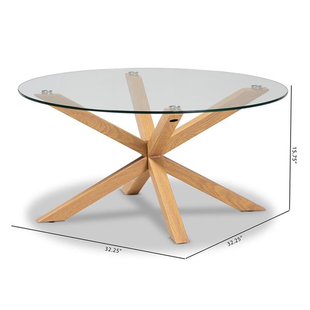 Modern Glass and Wood Coffee Table - Contemporary Allora Design for Living Room, Lounge & Office Decor
