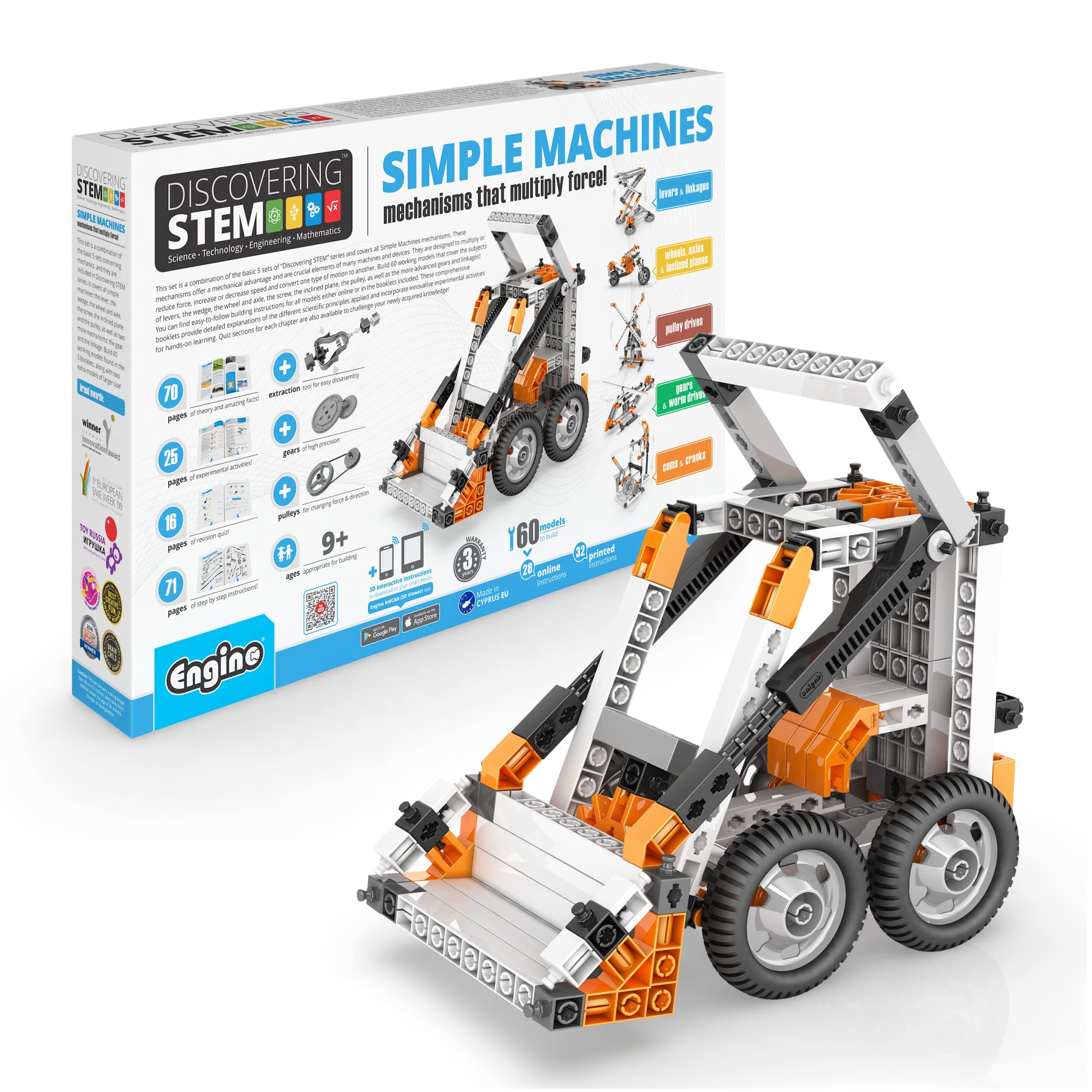 Engino STEM Building Toys for Kids 9+ | 60 Model Construction Kit with Simple Machines | Educational Engineering Toys for Boys & Girls | Perfect for Classroom STEM Learning & Home Playtime