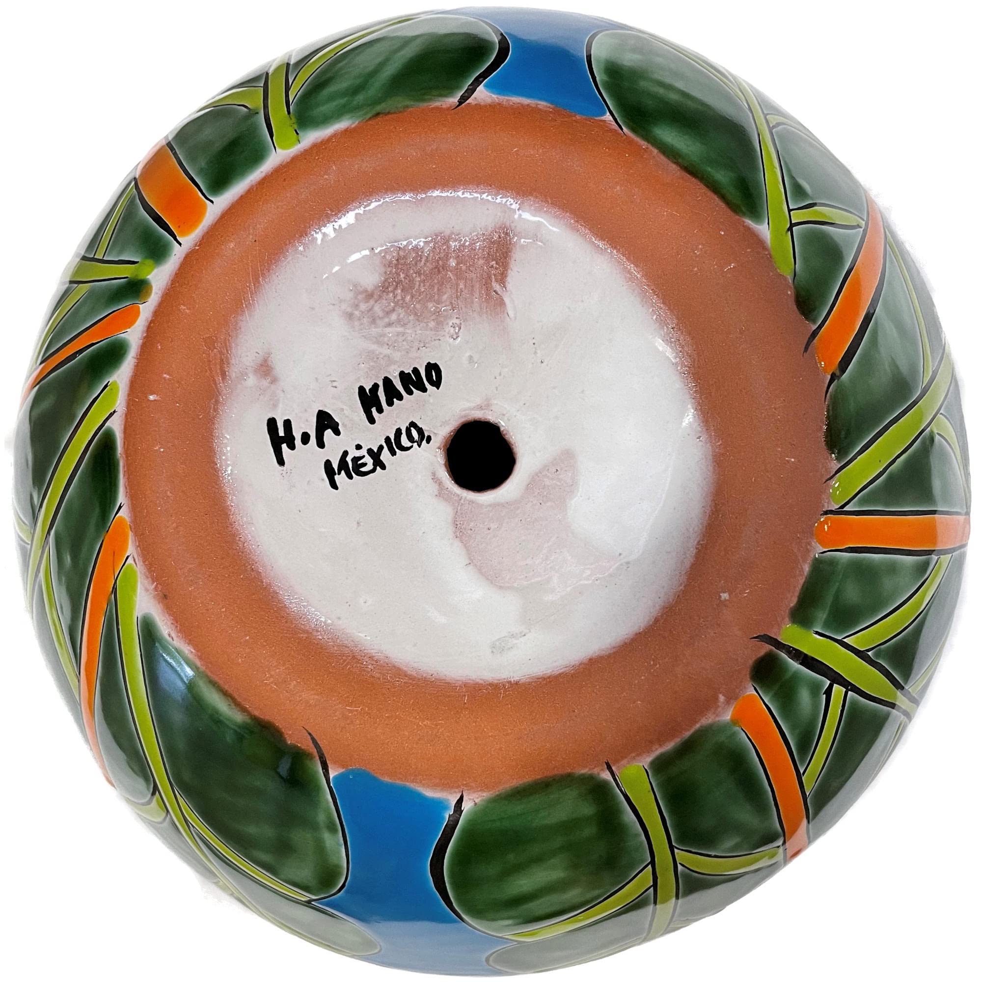 Vibrant Mexican Talavera Ceramic Garden Pot - Large Aqua Lily Design for Indoor & Outdoor Plants | Perfect for Patios, Gardens, and Home Decor