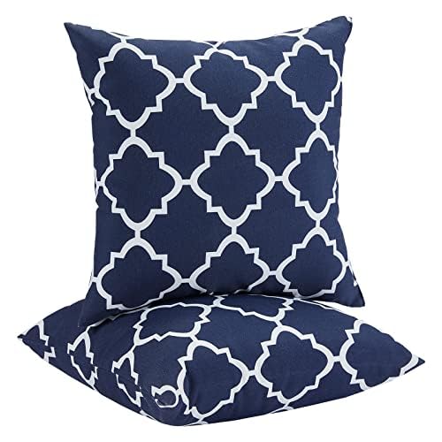 Waterproof Outdoor Pillow Covers Set of 2 - 18x18 Inch Decorative Throw Pillow Covers for Patio Furniture, Couch, Sofa & Bed - All-Weather Home Decor for Backyard, Porch & Living Room
