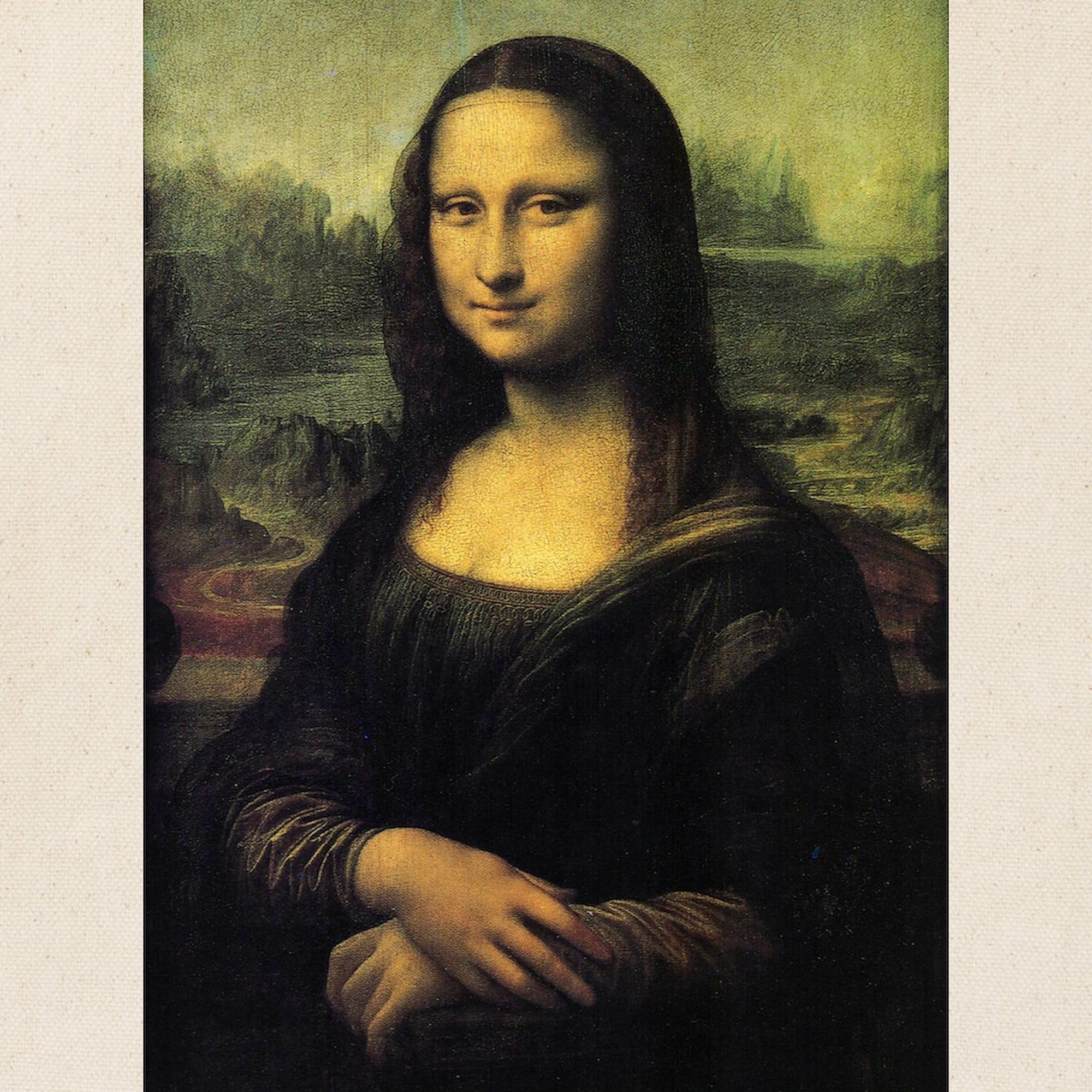 Mona Lisa Tote Bag - Natural Canvas Reusable Shopping Bag for Women & Men | Eco-Friendly Grocery Tote for Work, Beach & Daily Use