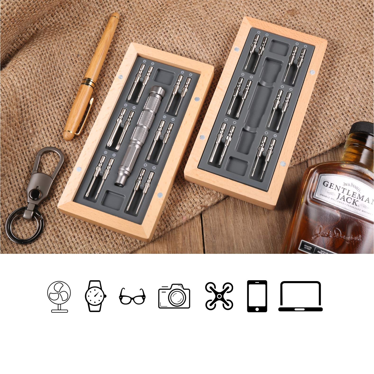 24 in 1 Precision Magnetic Screwdriver Set - Professional Repair Tool Kit for iPhone, MacBook, Laptop, Smartphone, Xbox & Watches - Compact Storage Case with Magnetic Closure - Perfect for DIY Electronics Repair & Small Device Maintenance