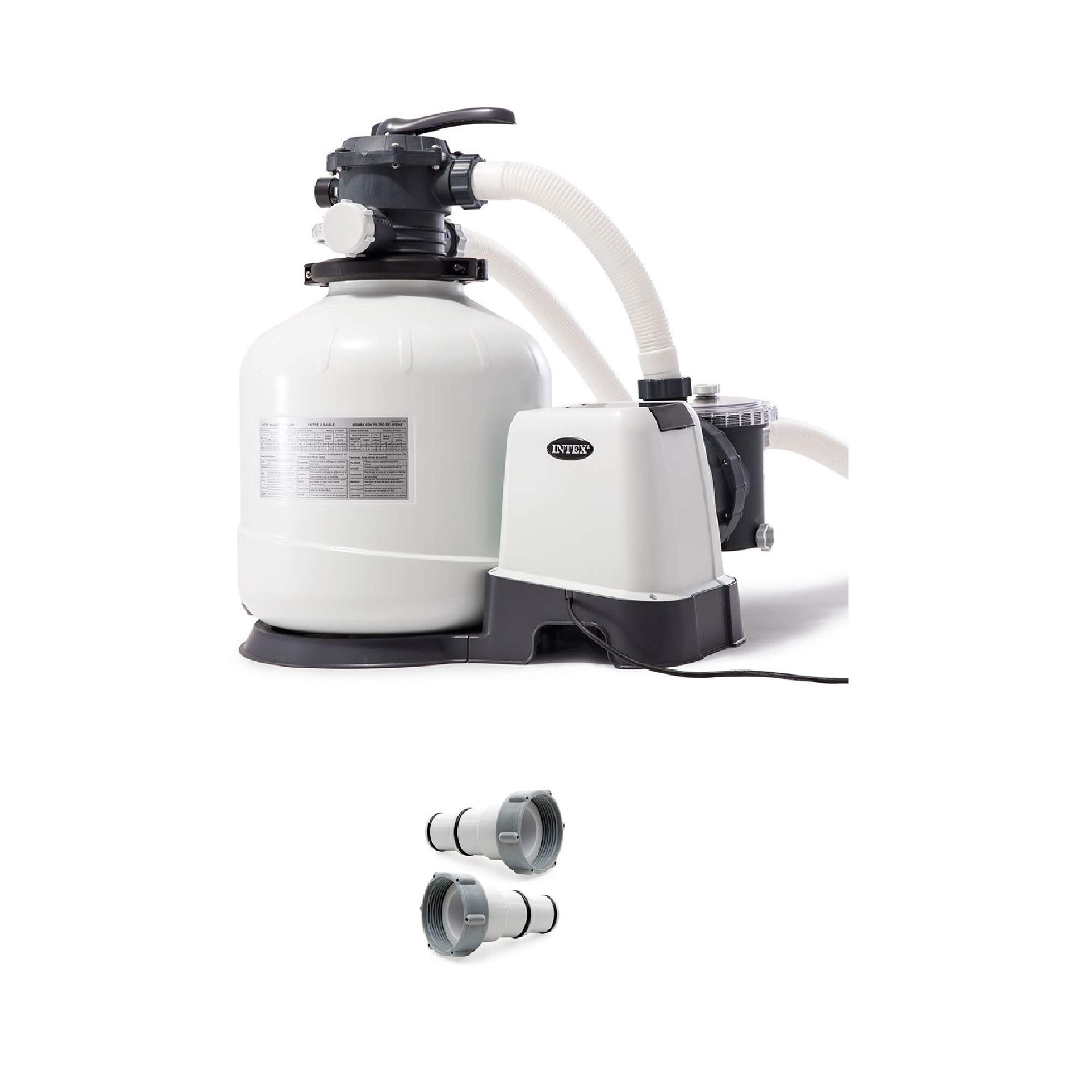Intex Above Ground Pool Sand Filter Pump with Automatic Timer & Hose Adapter - Replacement Parts for Swimming Pool Maintenance & Cleaning - Perfect for Backyard, Inflatable & Outdoor Pools