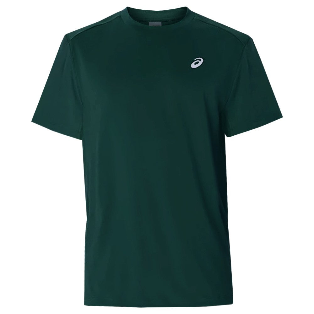 ASICS Men's Court Short Sleeve Performance Tennis T-Shirt - Moisture-Wicking, Breathable Saxon Green Athletic Top for Tennis, Pickleball & Casual Wear