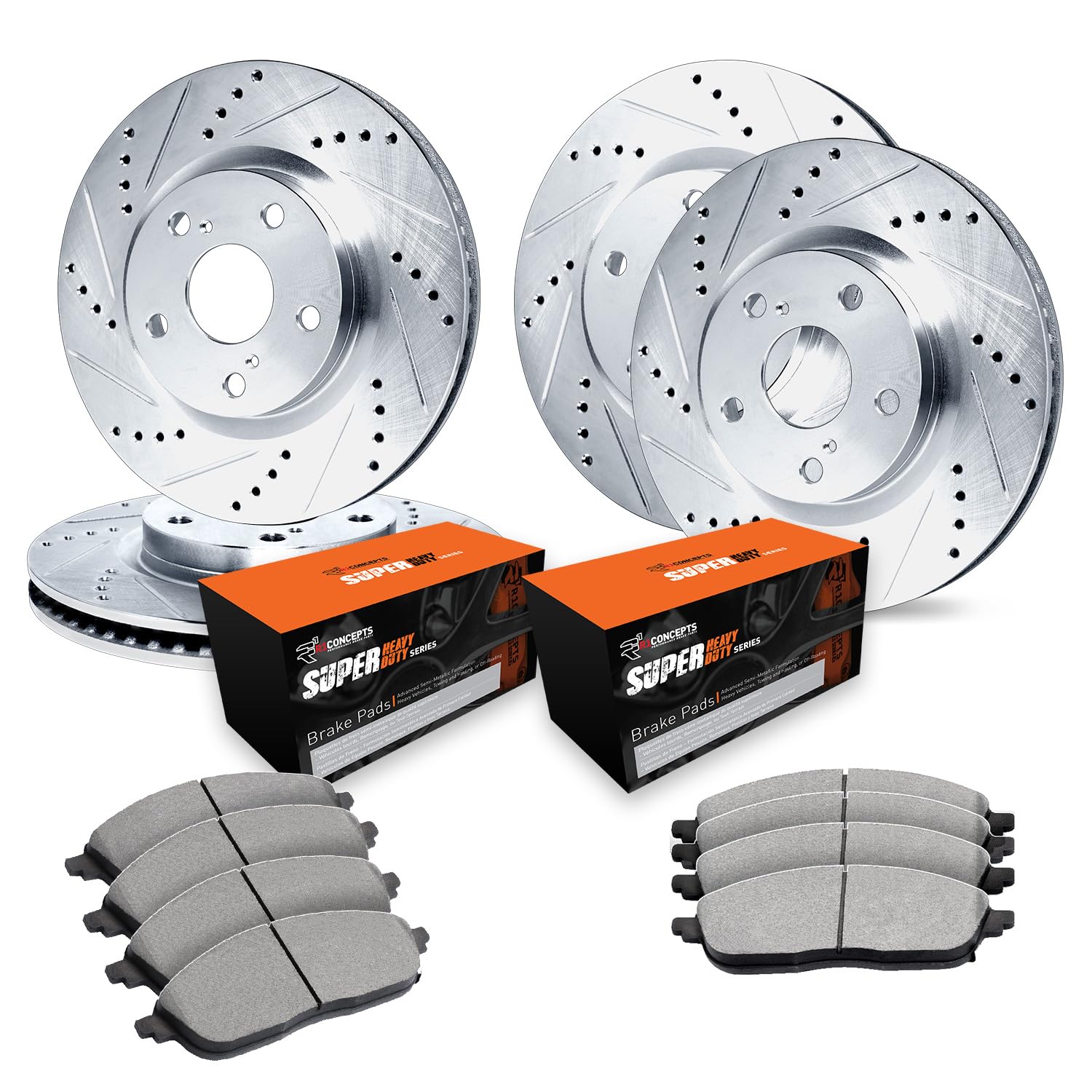 R1 Concepts Complete Front & Rear Brake Kit with Optimum OEP Brake Pads & Rotors - Compatible with 2005-2021 Chrysler 300, 2009-2021 Dodge Challenger, 2006-2021 Dodge Charger | Perfect for Daily Driving & Performance Upgrades