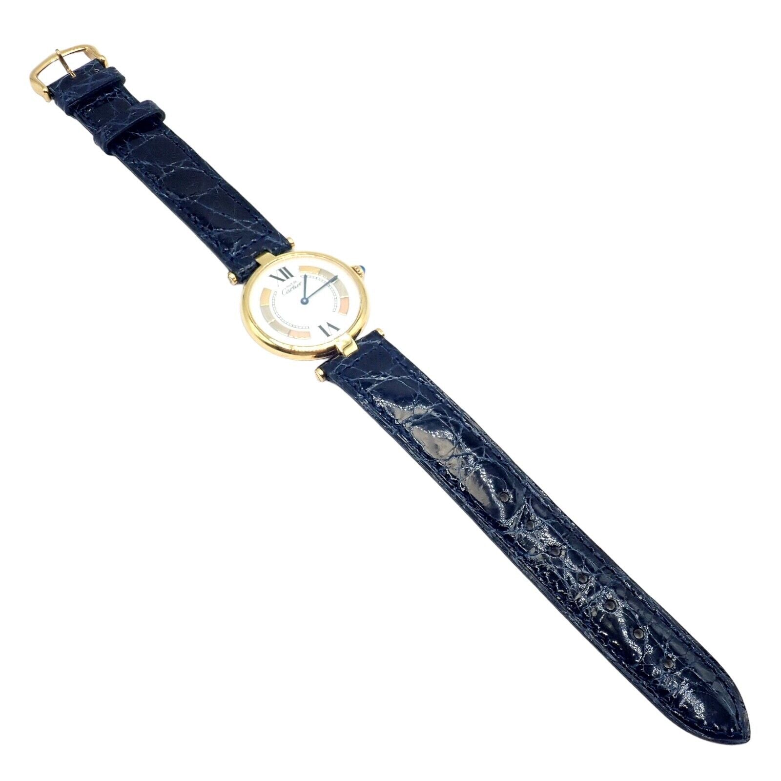 Cartier Must De Silver 925 Vermeil Round Quartz Watch 30mm - Luxury Women's Timepiece for Business & Evening Events