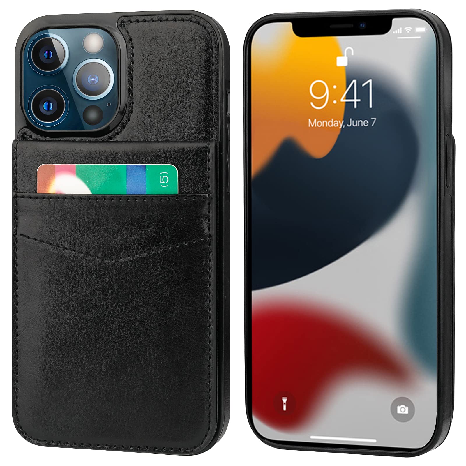 Premium Leather Magnetic Wallet Case for iPhone 13 Pro Max 6.7