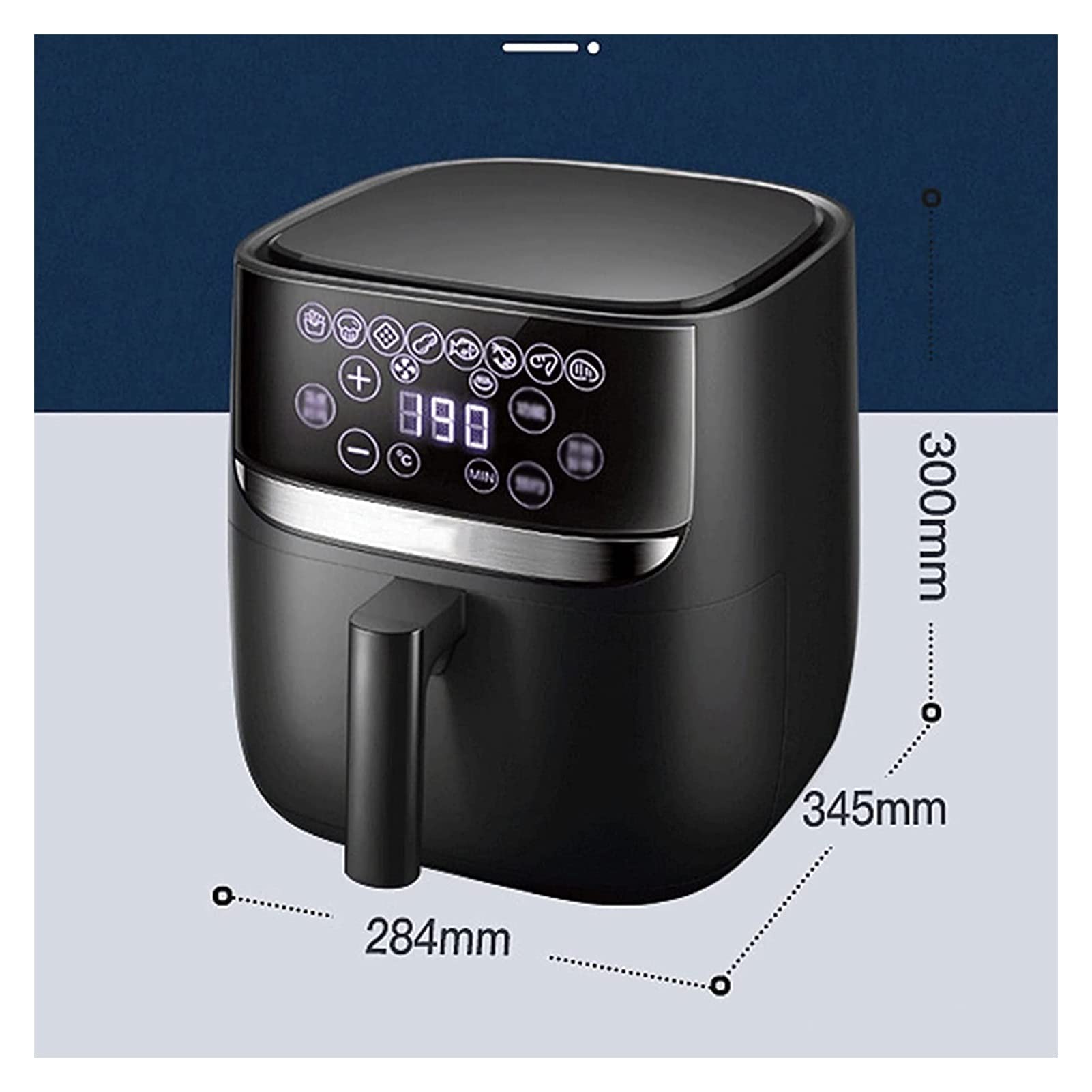 HHWKSJ 6L Air Fryer Oven - 4-in-1 Oil-Free Cooker with Roasting, Toasting, Crisping, Dehydrating & Warming Functions - Perfect for Healthy Cooking, Meal Prep & Family Dinners - Black
