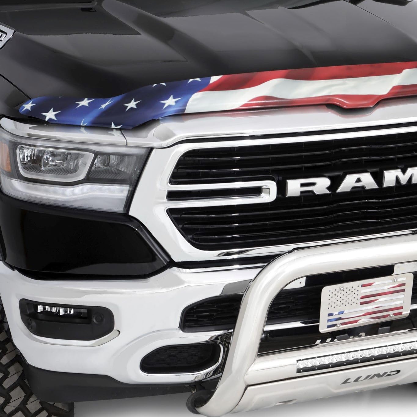 Stampede Vigilante Hood Protector - High Profile American Flag Design (No Eagle) for 2015-2022 GMC Canyon | Model 2057-41 | Durable Hood Guard for Off-Road Protection & Style Enhancement