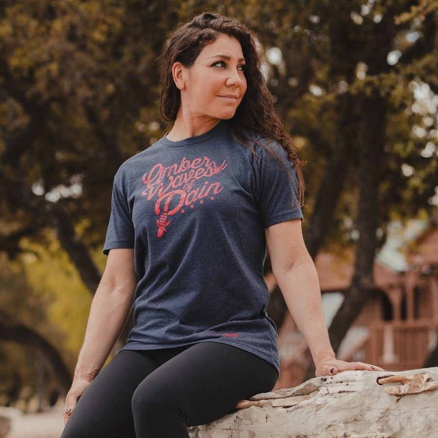 Women's Amber Waves Boyfriend Fit T-Shirt in Midnight Navy - Comfortable Casual Tee for Everyday Wear, Outings & Relaxing at Home