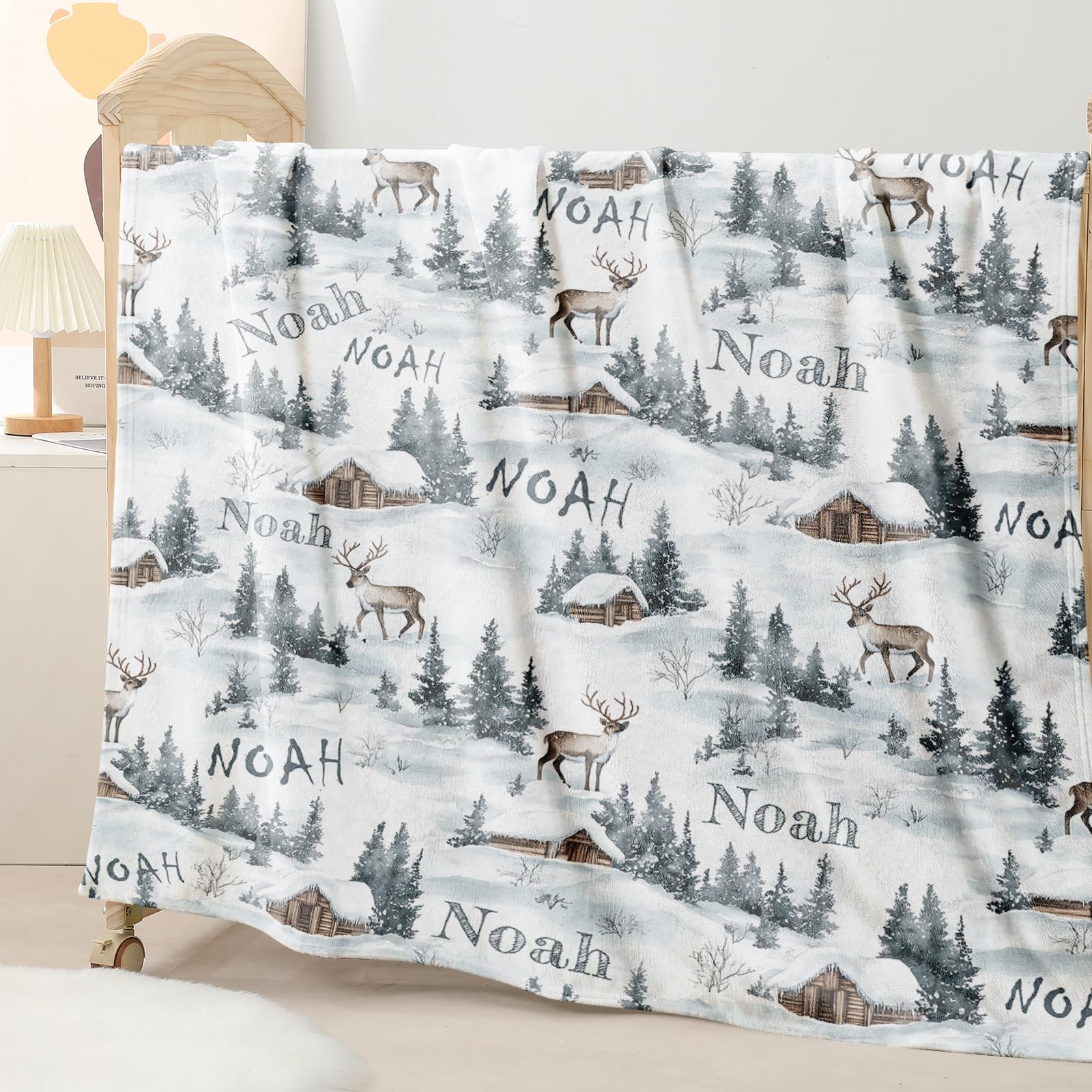 Personalized Baby Blanket - Custom Name Flannel Blanket for Newborns, Kids, Youth & Adults | Soft Christmas Gift for Boys & Girls | Perfect for Baby Showers, Birthdays & Holiday Gifts | Nursery, Travel & Cozy Home Use