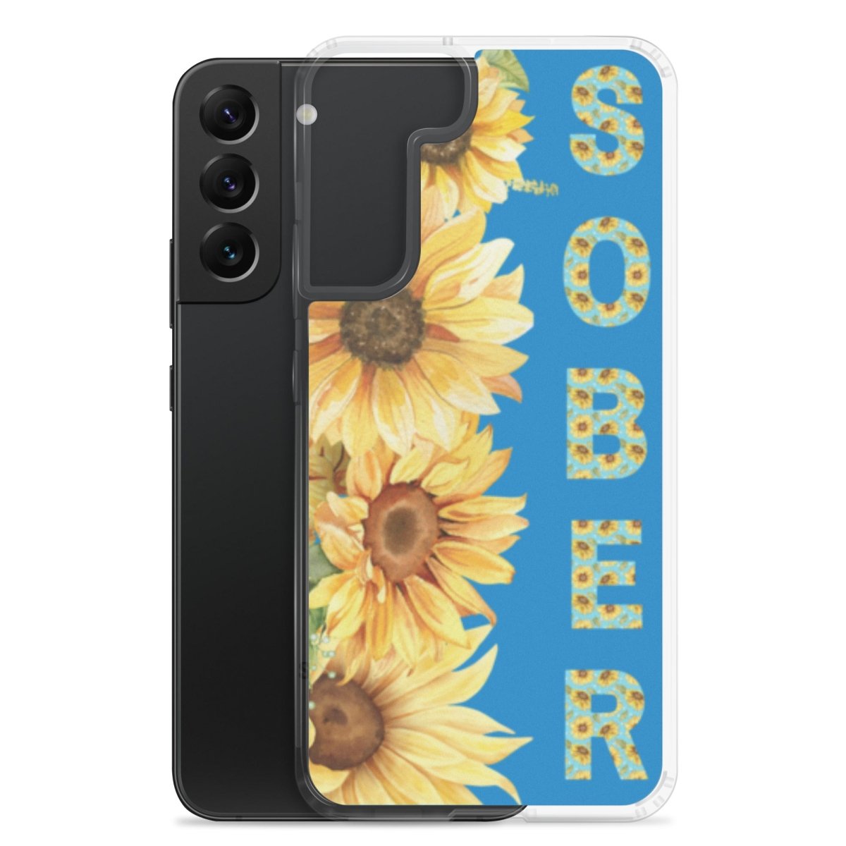 SOBER Sunflower Samsung Phone Case - Elegant Chinoiserie Floral Design Clear Protective Cover for Galaxy S21/S22/S23 - Perfect for Daily Use & Gift Giving