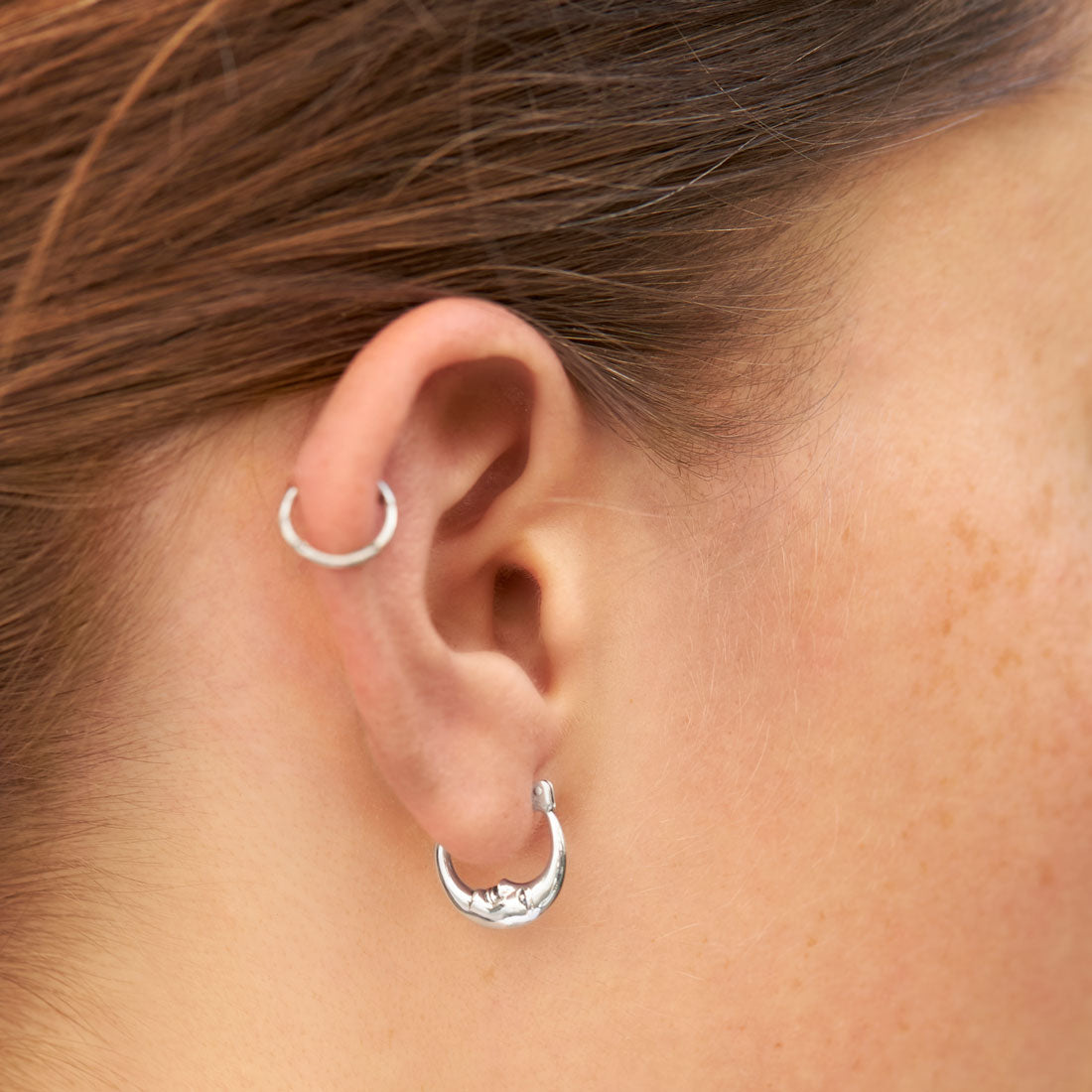 Sleepy Moon Hoops - Dainty Gold Hoop Earrings for Women | Minimalist Boho Jewelry for Everyday Wear & Special Occasions