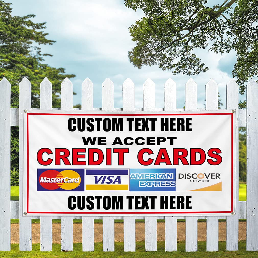 Custom Vinyl Banner 48x96 Inches - Weatherproof Outdoor Sign with 8 Grommets for Restaurants, Cafes & Bars | Personalized Text | Multiple Sizes Available | Credit Cards Accepted | Perfect for Yard Signs, Business Advertising & Event Decorations