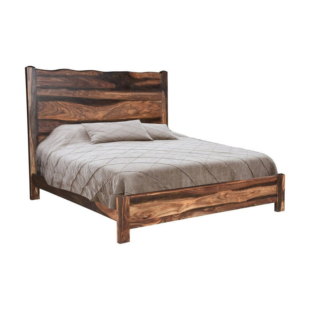 Riviera Solid Wood Bed Frame - Queen Size, Sturdy Platform Bed with Wooden Slats - Perfect for Master Bedroom, Guest Room & Modern Home Decor