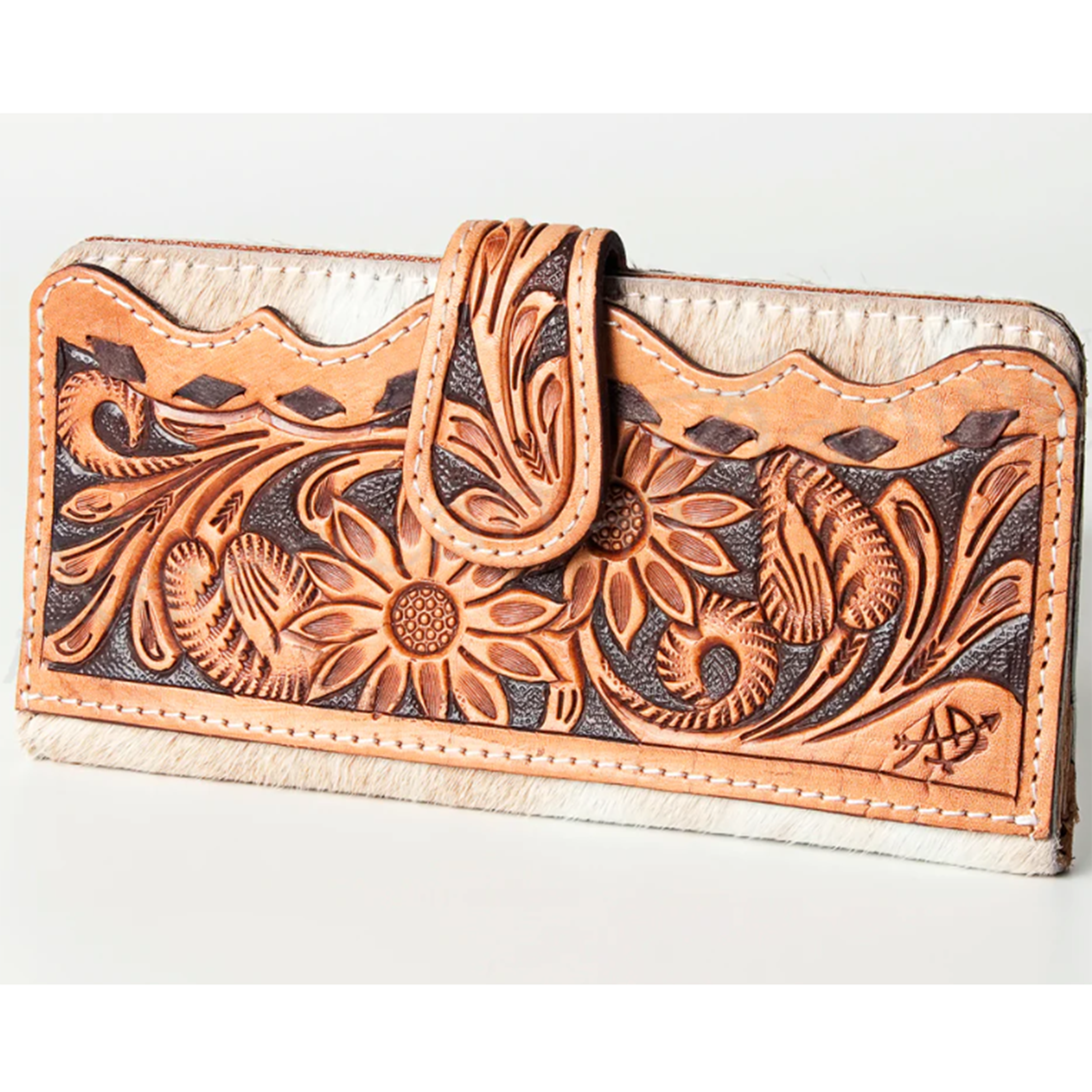 Genuine American Cowhide Leather Wallet - Hand-Tooled Western Design for Men & Women | Perfect for Everyday Use, Travel & Gift Giving