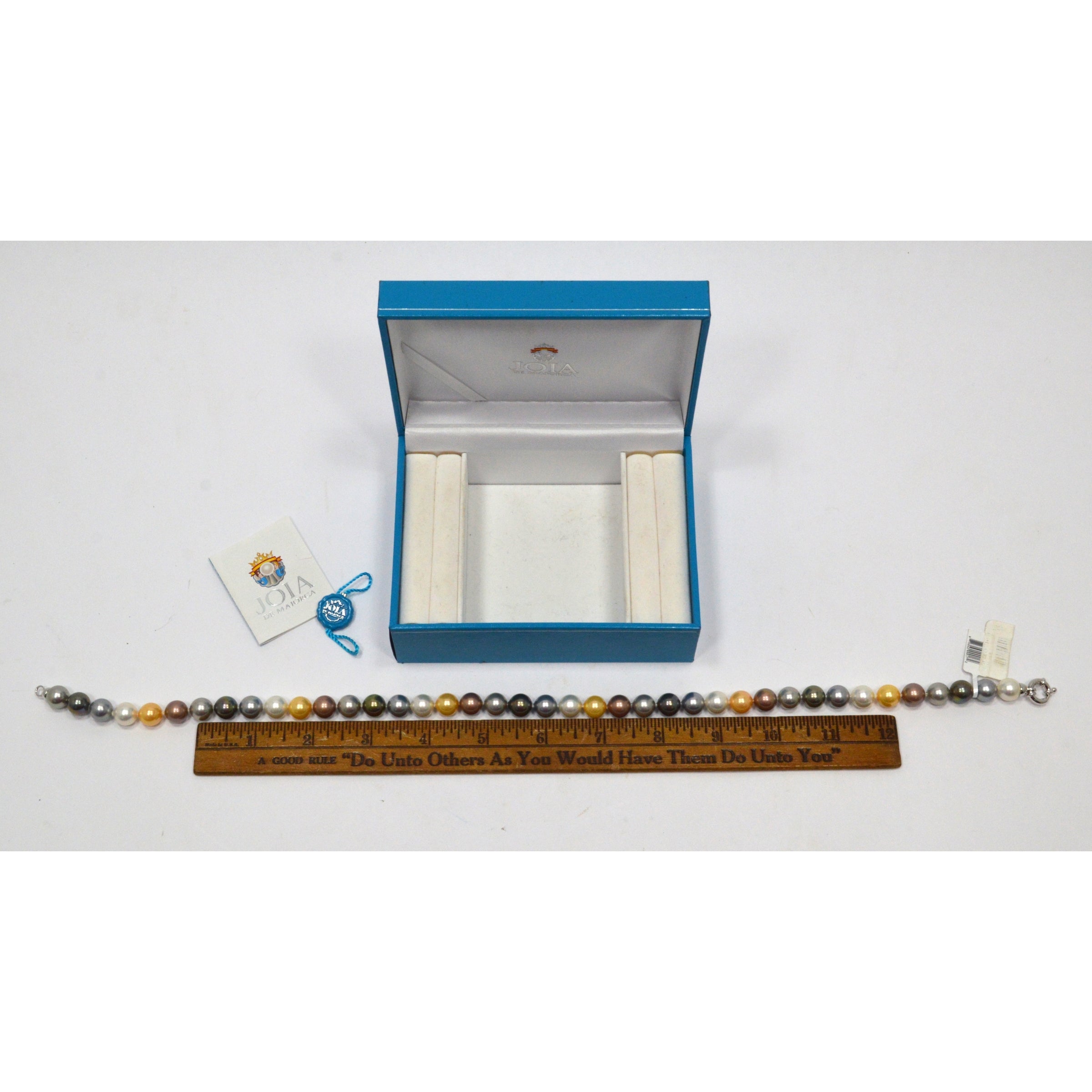 Man Made Pearl Necklace 18 Inch - Multicolored Pearls with Rhodium Clasp | Elegant Jewelry Gift for Women, Perfect for Weddings & Special Occasions