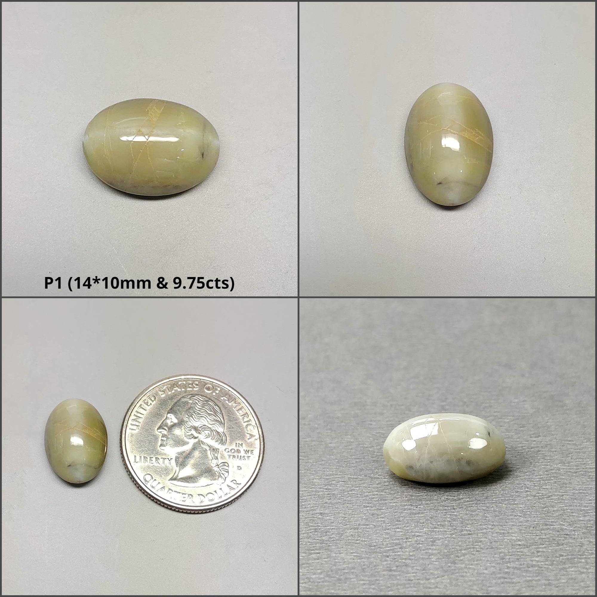 Natural Untreated Chrysoberyl Cat's Eye Gemstone Cabochon - Round & Oval Shapes (1pc, 2pcs, 3pcs) | Healing Crystal for Jewelry Making, Meditation & Energy Work