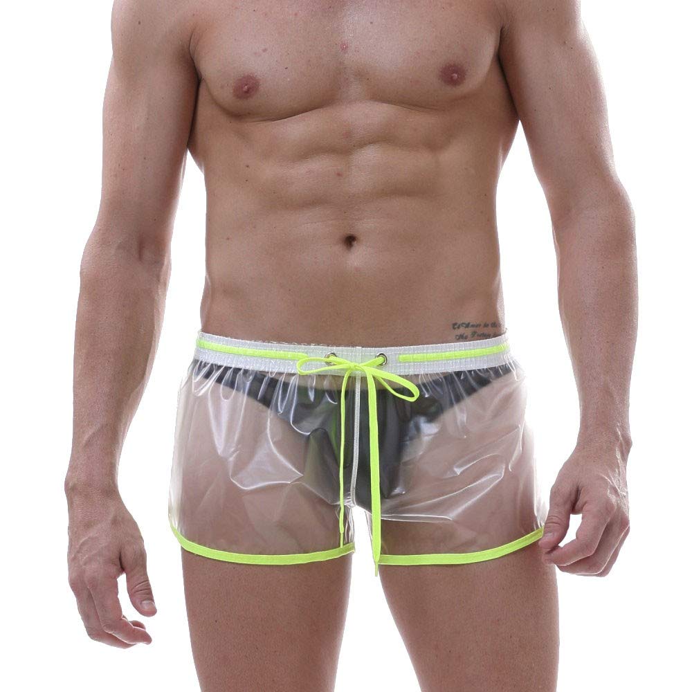 YOKWI Men's Transparent Boxer Briefs - See Through Underwear with Pouch, Breathable & Waterproof Shorts for Comfort & Style | Perfect for Intimate Moments, Swimwear, and Sensual Occasions