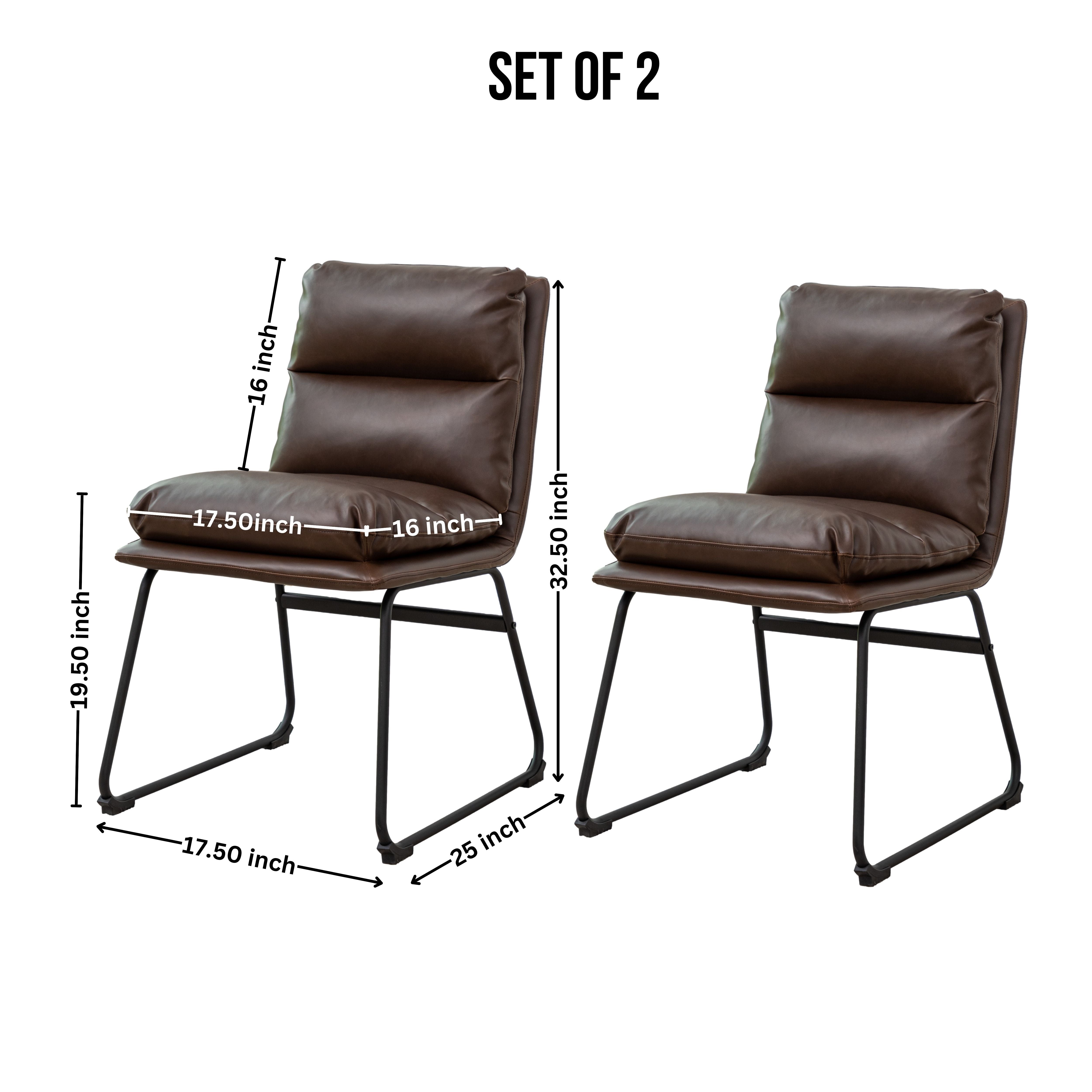 Roundhill Furniture Milos Modern Upholstered Dining Chairs Set of 2 - Comfortable Kitchen & Dining Room Seating for Home & Restaurant Use