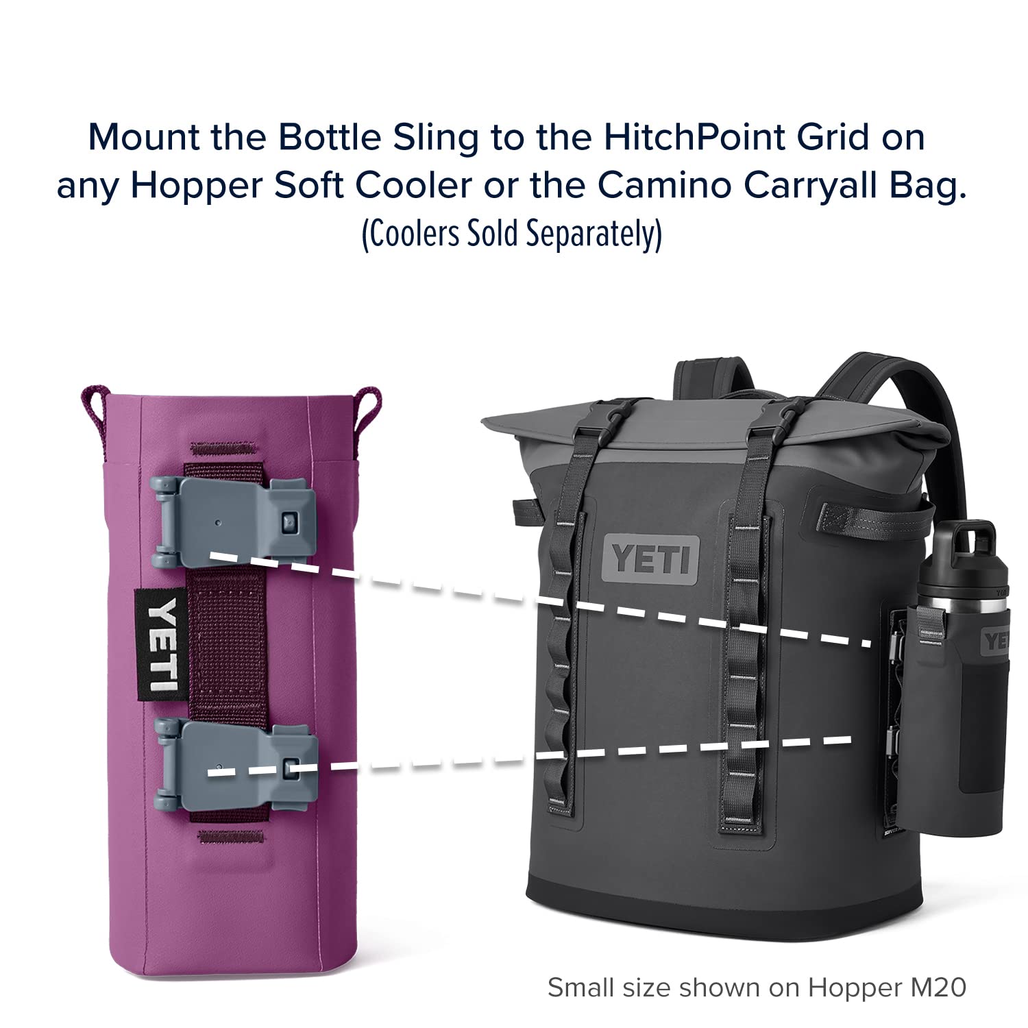 YETI Rambler Bottle Sling - Insulated Water Bottle Holder for 20oz, 30oz, 46oz Tumblers - Adjustable Shoulder Strap for Hiking, Camping, Gym & Outdoor Activities
