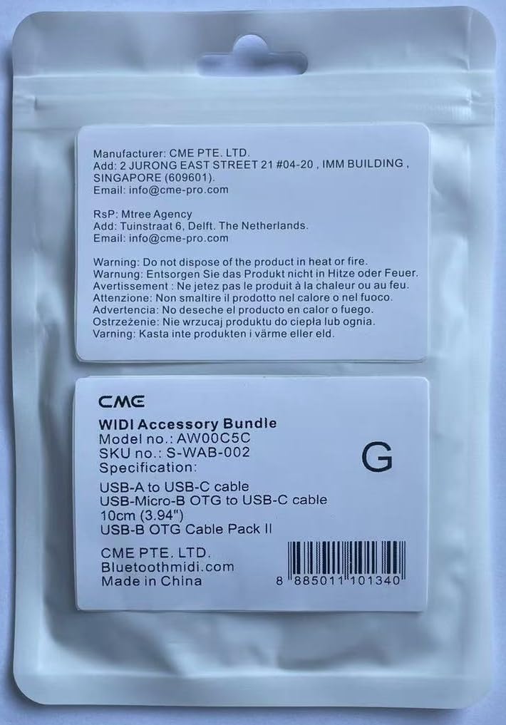 CME WIDI Uhost OTG USB Micro-B MIDI Cable Pack 2 - USB Micro-B OTG to USB-C & USB-A to USB-C Adapter - Connect Wireless MIDI Devices to USB MIDI Instruments & Computers - Perfect for Music Production, Live Performances & Studio Recording