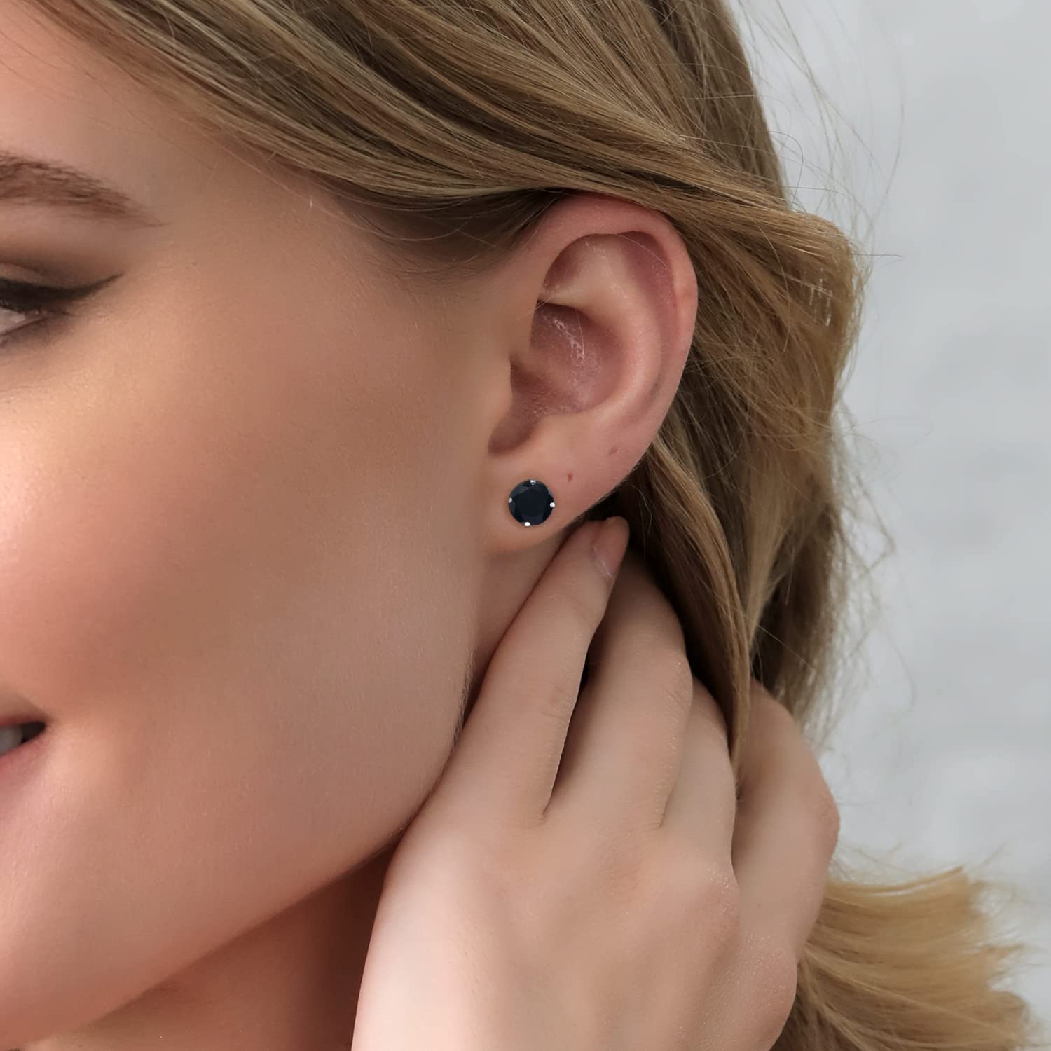 Gem Stone King 10MM Round Birthstone Stud Earrings for Women & Men | 925 Sterling Silver Fine Jewelry | Perfect Gift for Mom, Wife, Her | Anniversary, Birthday, Christmas Present