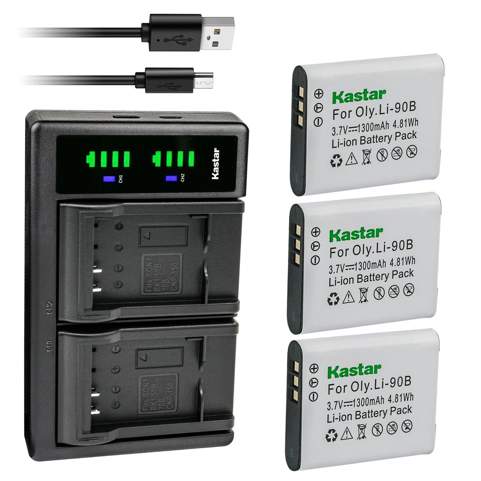 Kastar 3-Pack DB-110 Battery & LTD2 USB Charger Replacement for Ricoh GR III/IIIx/WG-6/G900 Digital Cameras | Perfect for Travel Photography & Outdoor Adventures