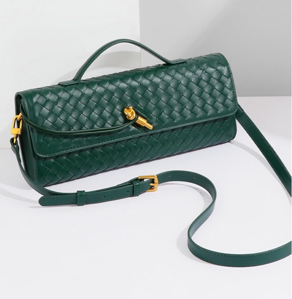 Stylish Women's Woven Evening Clutch Purse - PU Leather Crossbody Shoulder Bag with Wallet for Party, Date Night & Special Occasions