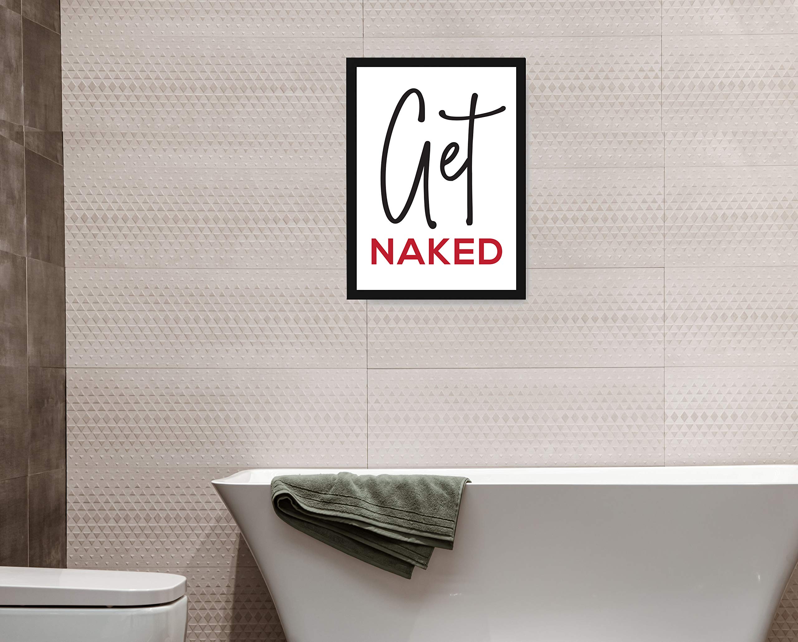 Naked Bathroom Decor - Farmhouse & Teen Room Wall Art - Unframed 8.5x11 Inch Poster for Couples Bedroom & Bathroom Decor | Perfect Above Bed Decor & Bathroom Wall Sign