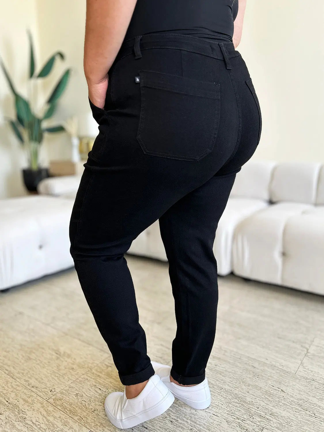 Judy Blue High Waist Double Roll Cuff Jeans for Women - Stretch Denim Skinny Jeans - Perfect for Casual Wear, Date Night & Everyday Outfits