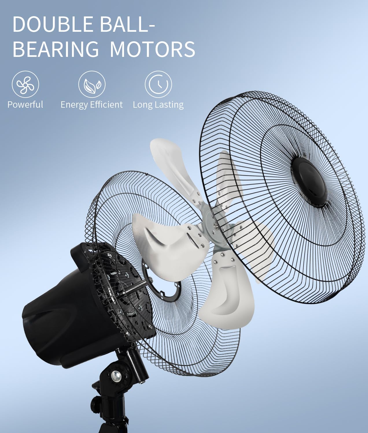 BEESTAR 18 Inch High Velocity Wall Mount Fan - 5 Speed Industrial Fan with 90° Horizontal Oscillation, Heavy Duty Metal Construction for Warehouse, Greenhouse, Basement & Workshop Cooling | Perfect for Large Spaces, Ventilation & Air Circulation
