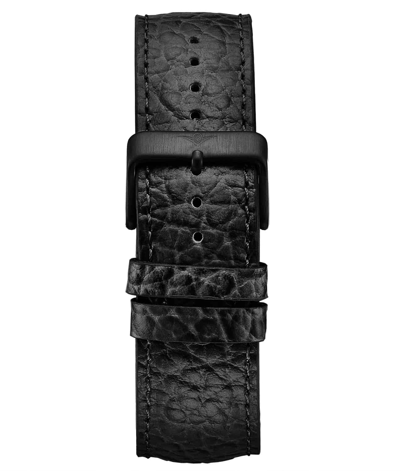 Premium Alligator Embossed Black Leather Watch Band 24mm - Luxury Replacement Strap for Men's Watches, Dress Watches & Formal Occasions