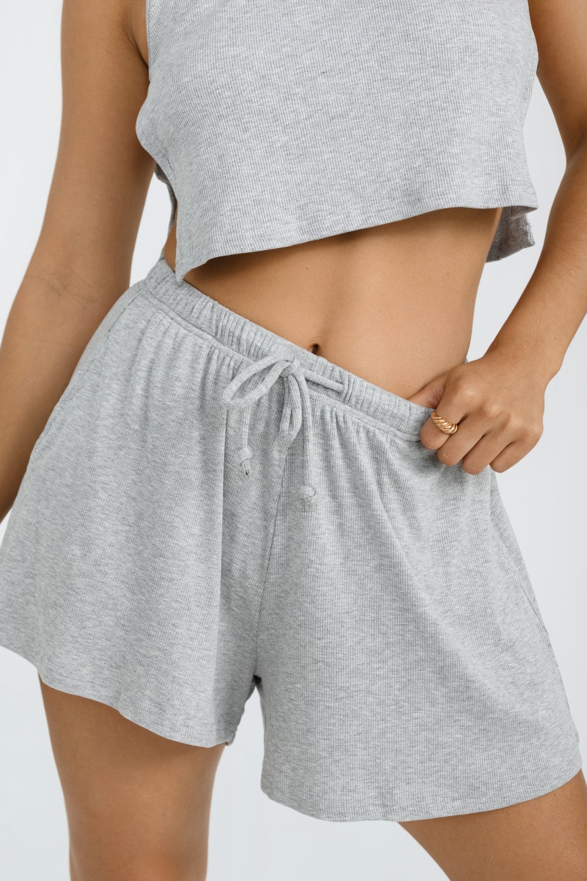 Simi Drawstring Bottom Misty - Stylish and Comfortable Women's Casual Pants for Lounge, Yoga, and Everyday Wear