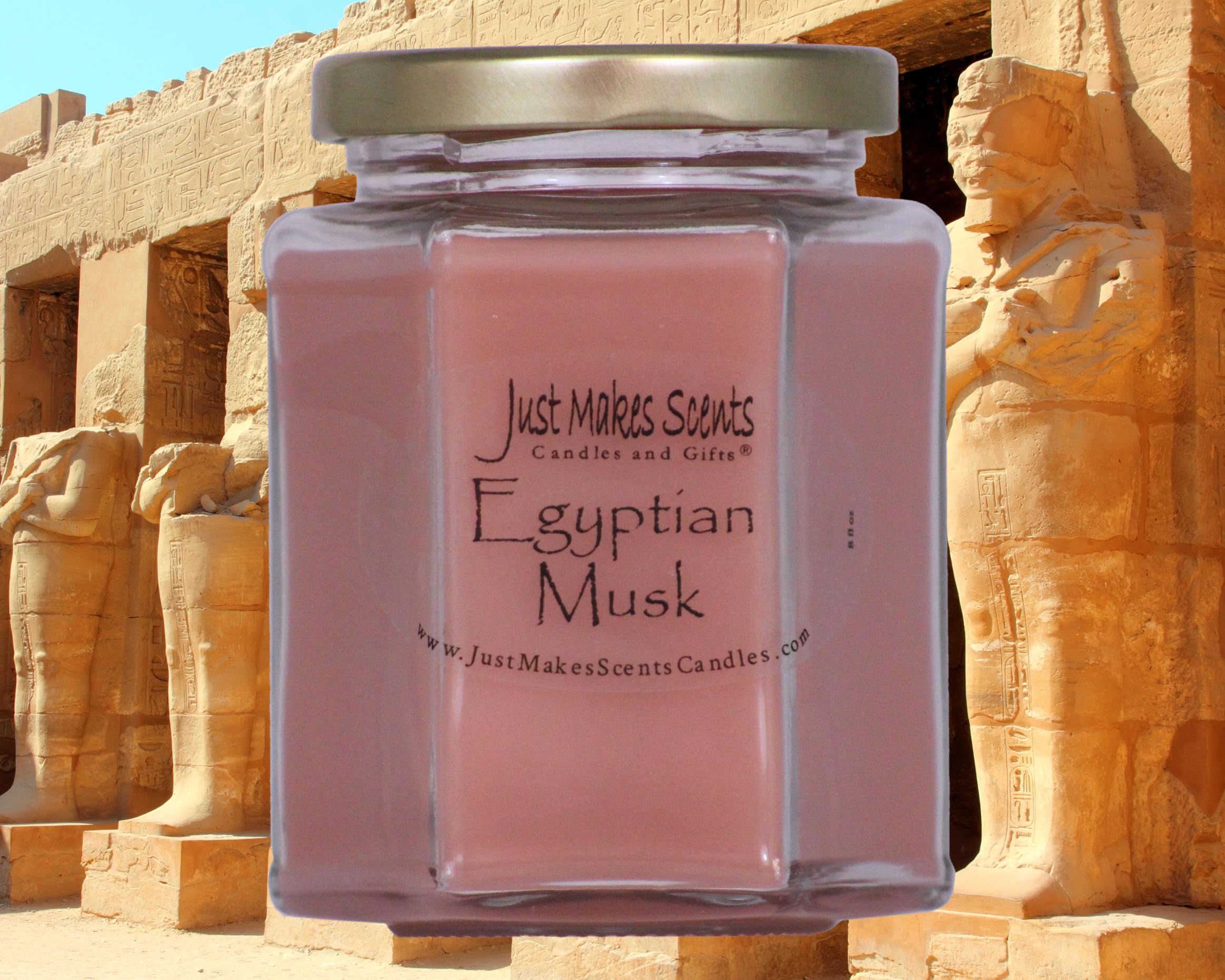 3 Pack Egyptian Musk Scented Soy Candles | Hand-Poured in USA | Long-Lasting Aromatherapy Candles for Home, Yoga & Relaxation | Just Makes Scents