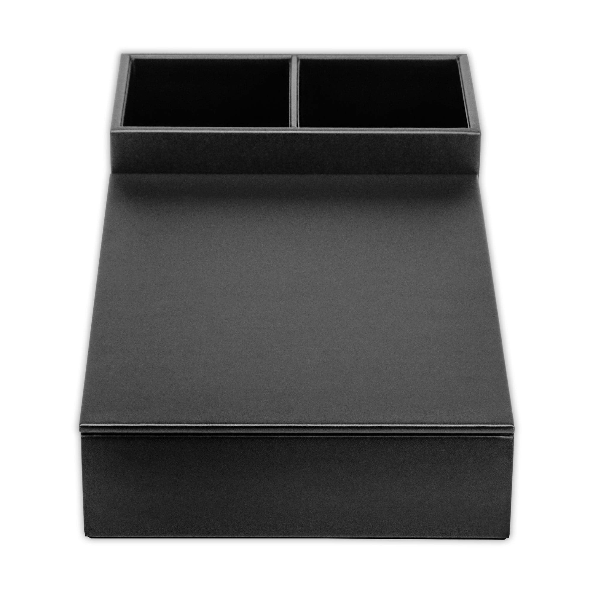 Premium Dacasso Leather Coffee Condiment Organizer - Black | Spice Rack & Kitchen Countertop Organizer for Coffee, Tea, Sugar Packets | Perfect for Home, Office & Restaurant Use