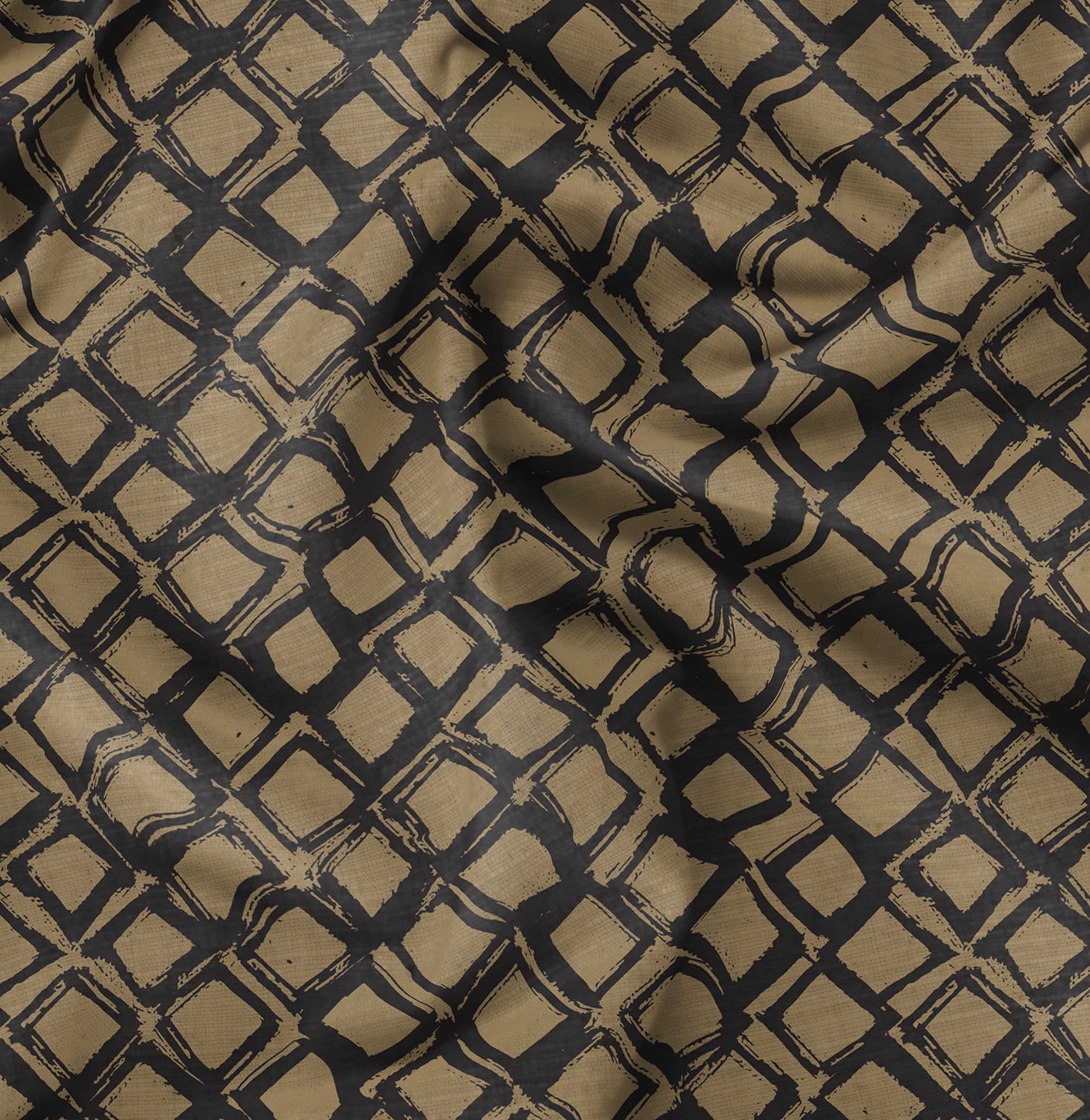 Soimoi Brown Polyester Crepe Fabric by The Yard - 52