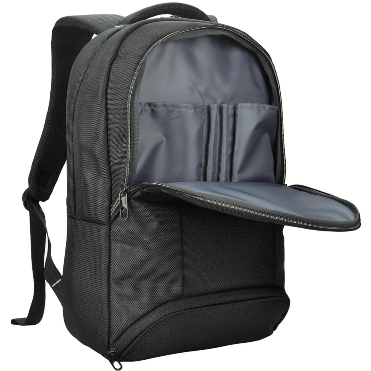 AGVA Traveller 22L 15.6 Inch Laptop Backpack for Men & Women - Lightweight Water-Resistant Business Travel Backpack with USB Charging Port (Black) - Perfect for Commuting, College, Airplane & Office Use