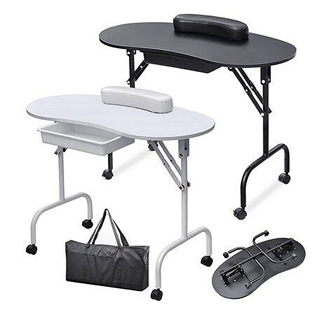 Portable Manicure Table with Carrying Bag - Lightweight Foldable Nail Salon Table for Professional & Home Use - Perfect for Manicurists, Nail Technicians & DIY Nail Care