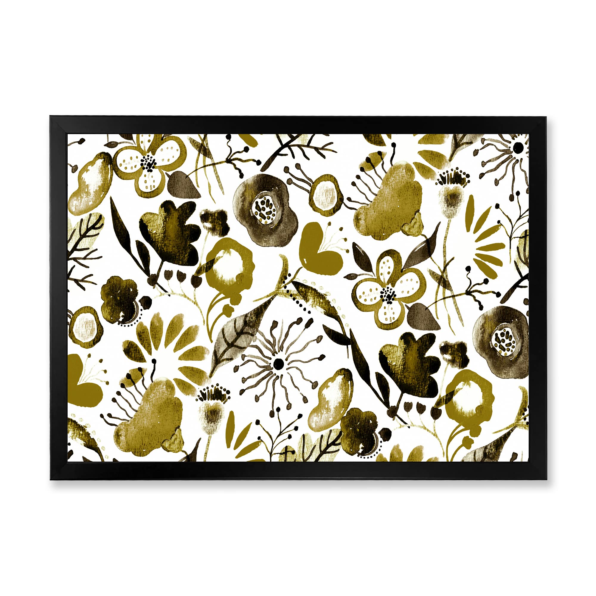 Vibrant Abundance of Wildflowers II - Modern Framed Wall Art Canvas Print - Nature Inspired Home Decor for Living Room, Bedroom & Office