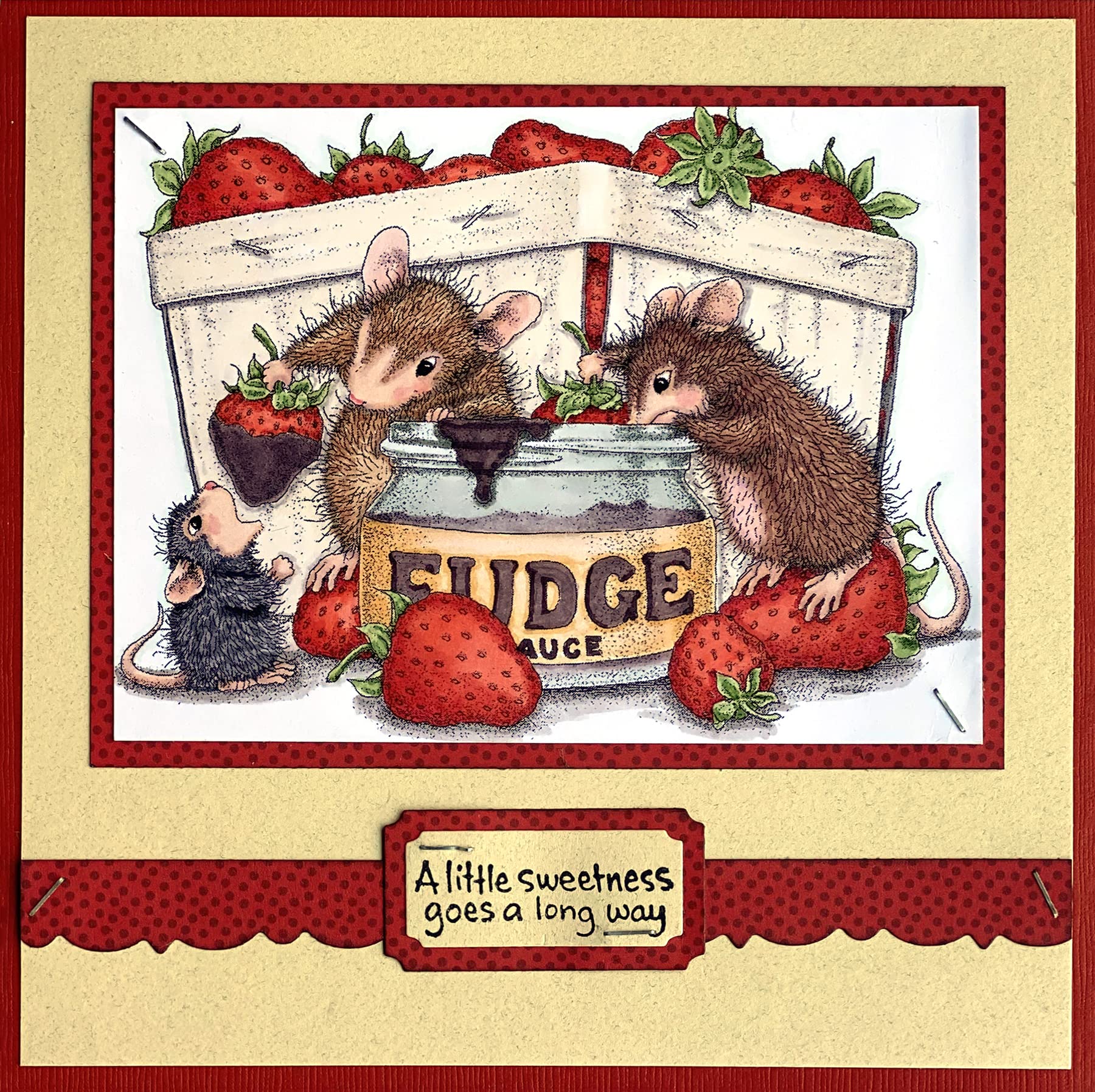 Stampendous House Mouse Cling Stamp - Fudge Strawberries Design for Scrapbooking, Card Making & DIY Crafts | Perfect for Greeting Cards, Journals & Home Decor Projects