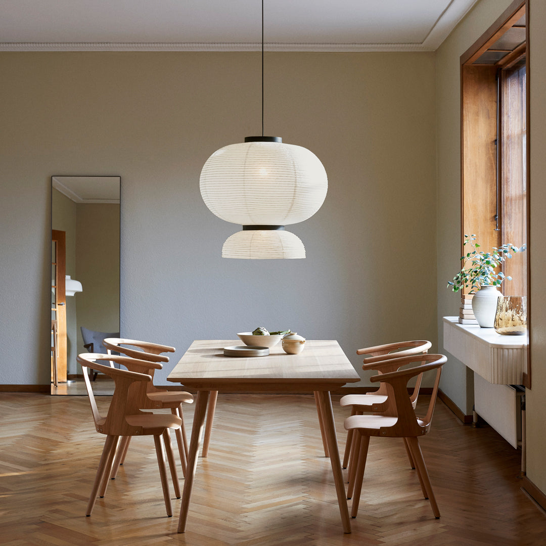 Formakami JH5 Pendant Light - Modern Paper Pendant Lamp for Dining Room, Living Room & Bedroom Lighting - Scandinavian Style Hanging Light Fixture