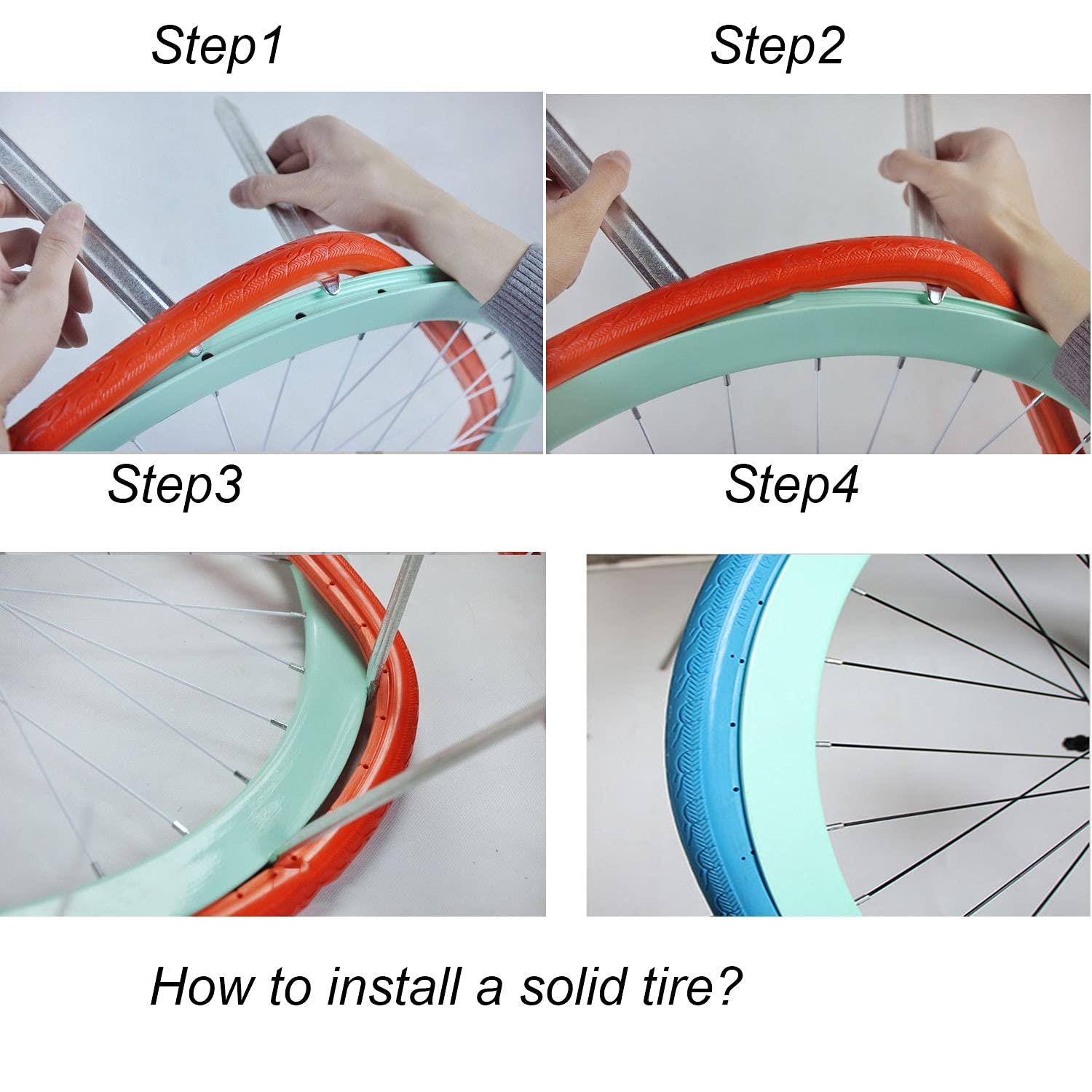 14 Inch Solid Bike Tires - Airless, Anti-Slip 14x1.75 Bicycle Tires for Road Bikes, BMX, Folding Bikes & Kids Bikes - Perfect for Commuting, Off-Road & Urban Cycling