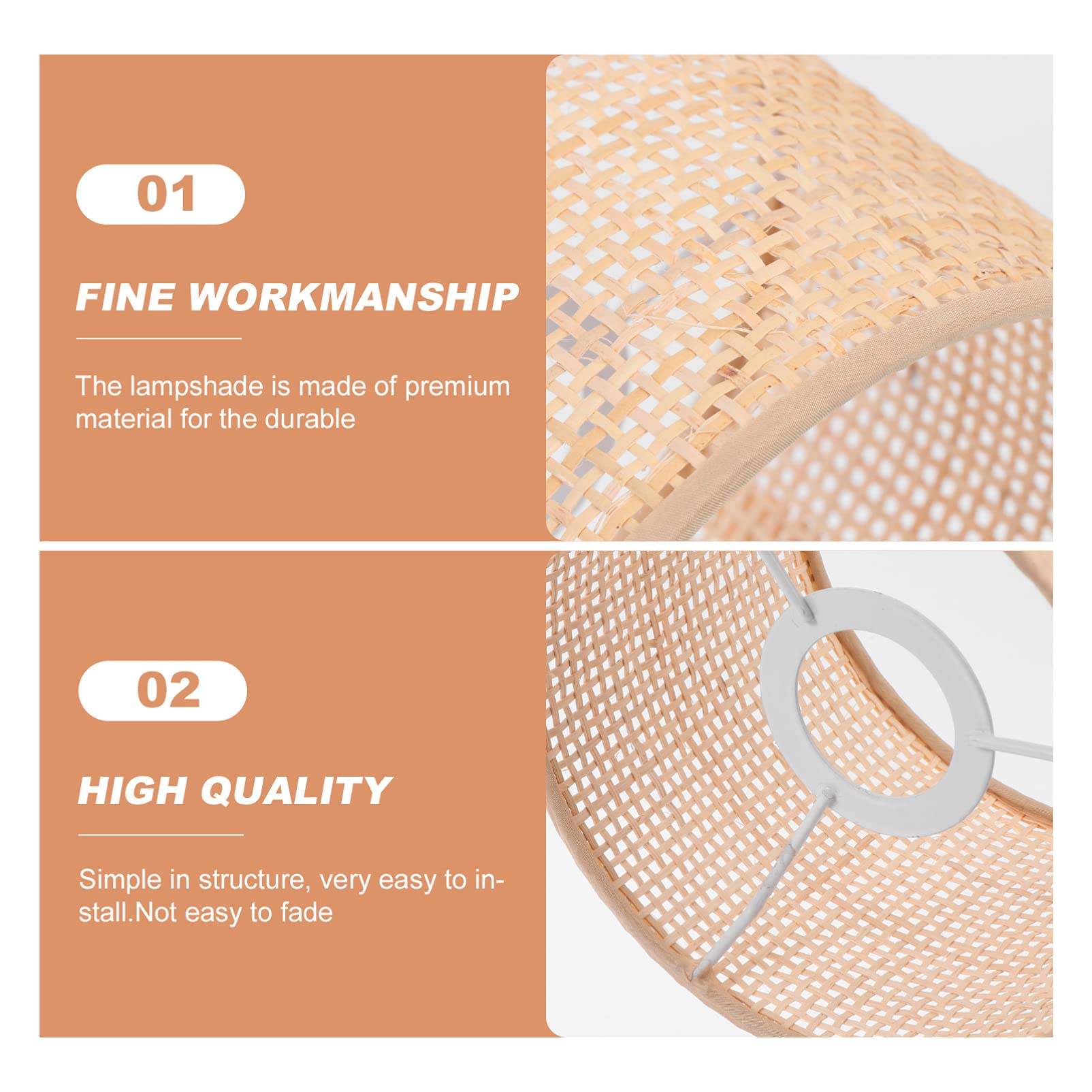1pc Handwoven Rattan Lampshade - Unique Woven Light Shade for DIY Home Decor, Boho Style Ceiling or Table Lamp Cover - Perfect for Living Room, Bedroom, or Patio Lighting