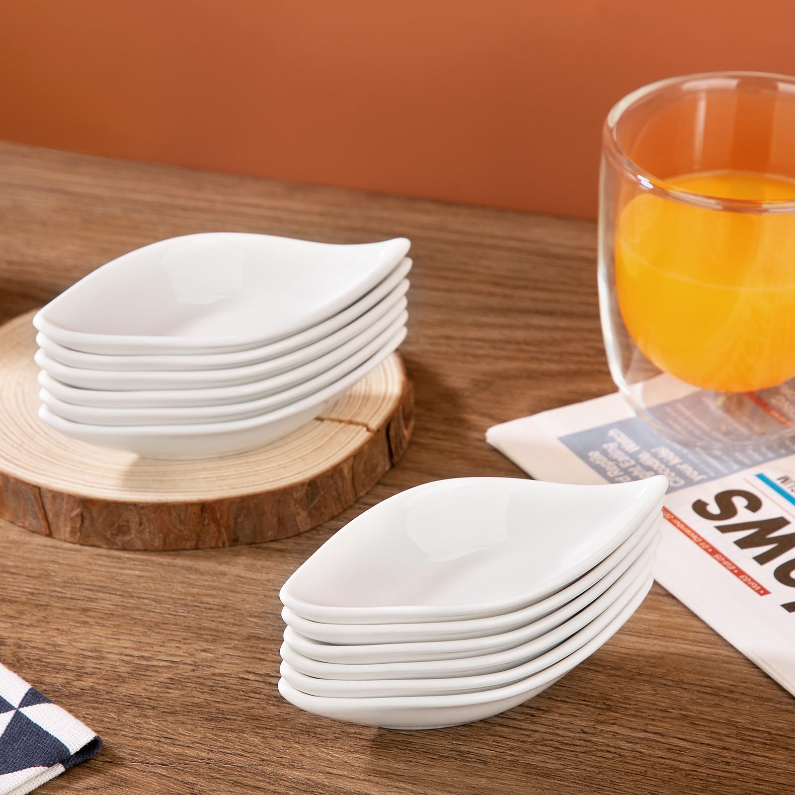 12-Piece MALACASA Porcelain Ramekins Set - 35ML Small Dipping Bowls for Creme Brulee, Soufflé, Baking & Sauce - Oven Safe Ivory White - Perfect for Desserts, Appetizers & Party Serving