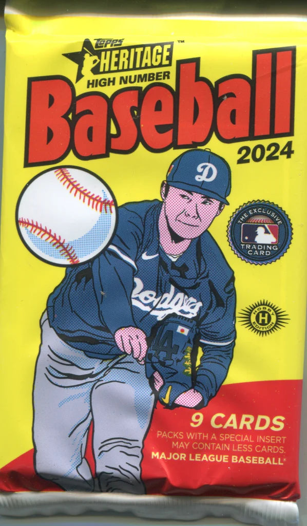 2024 Topps Heritage High Number Baseball Hobby Pack - Collectible Trading Cards for Baseball Fans | Perfect for Sports Memorabilia Collections, Trading, and Gift Giving